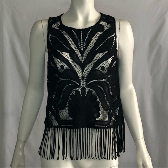 Dynamite woman’s festival black lace fringe crop top brand new with tag size XS - Picture 12 of 12
